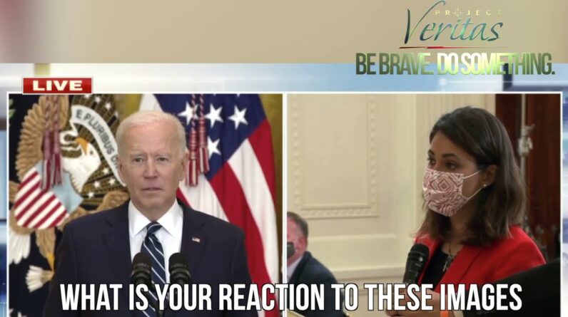 WATCH: Biden laughs and smirks when questioned about Veritas' leaked migrant detention center images